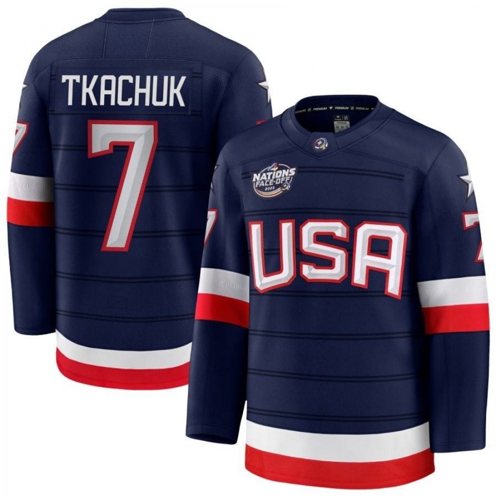 Brady Tkachuk USA 2025 Navy 4 Nations Face-Off Jersey-Pro Kit Vault | Brand New 26/27 Sports Jerseys